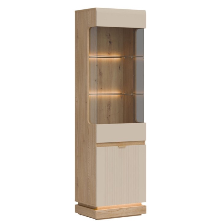 Milton Display Cabinet L/R in Cashmere Oak - J&B Furniture