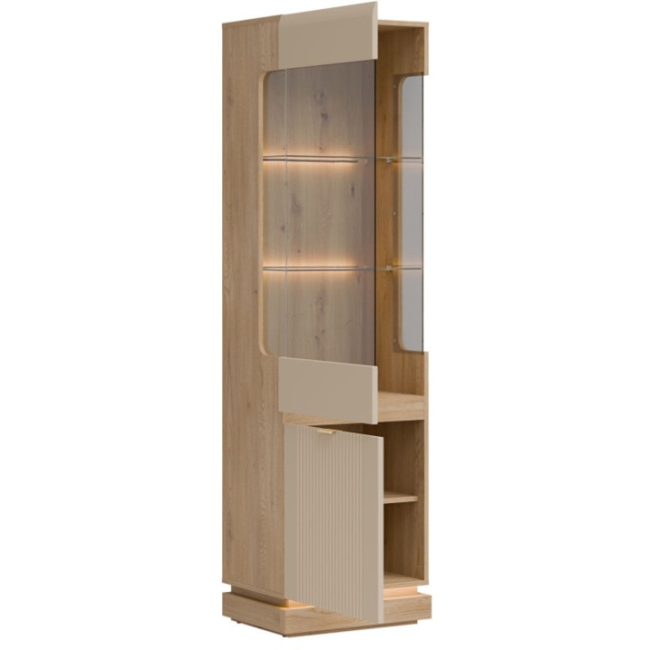 Milton Display Cabinet L/R in Cashmere Oak - J&B Furniture