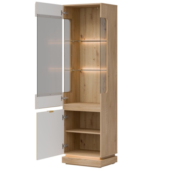 Milton Display Cabinet L/R in Cashmere Oak - J&B Furniture