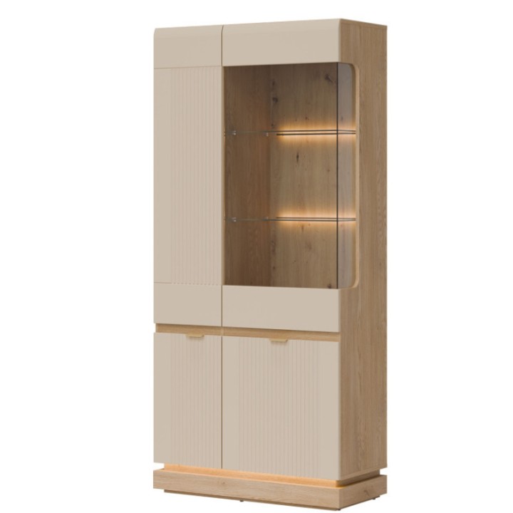 Milton Display Cabinet in Cashmere Oak - J&B Furniture