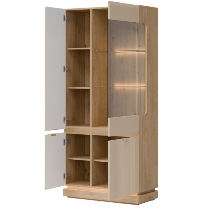 Milton Display Cabinet in Cashmere Oak - J&B Furniture