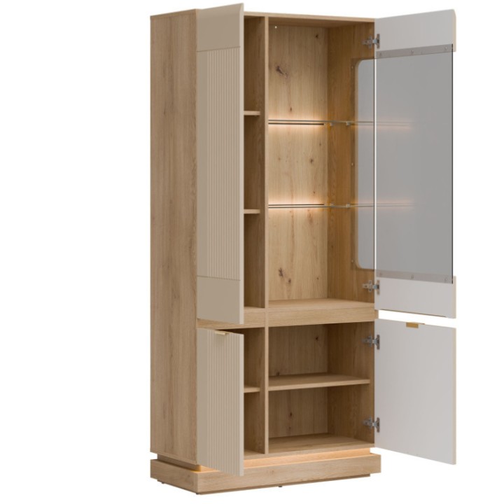 Milton Display Cabinet in Cashmere Oak - J&B Furniture
