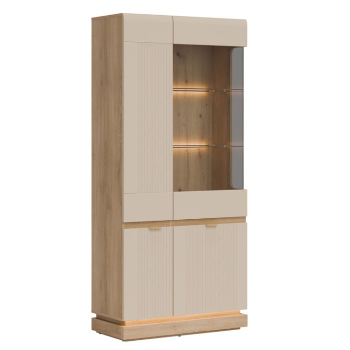 Milton Display Cabinet in Cashmere Oak - J&B Furniture
