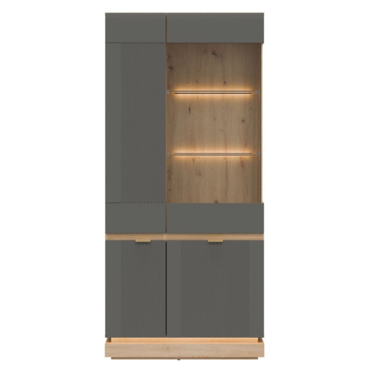 Milton Display Cabinet in Grey Oak - J&B Furniture