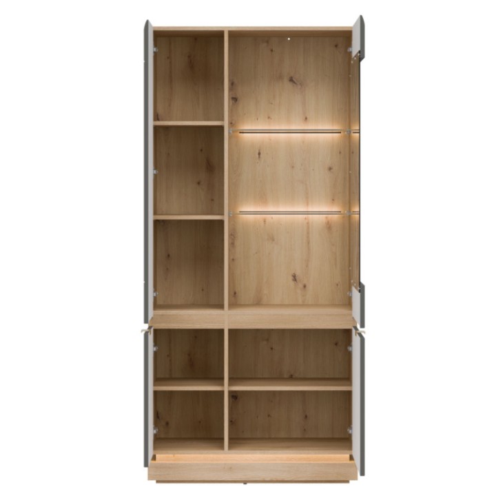 Milton Display Cabinet in Grey Oak - J&B Furniture