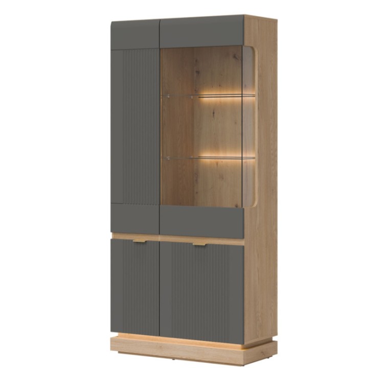 Milton Display Cabinet in Grey Oak - J&B Furniture