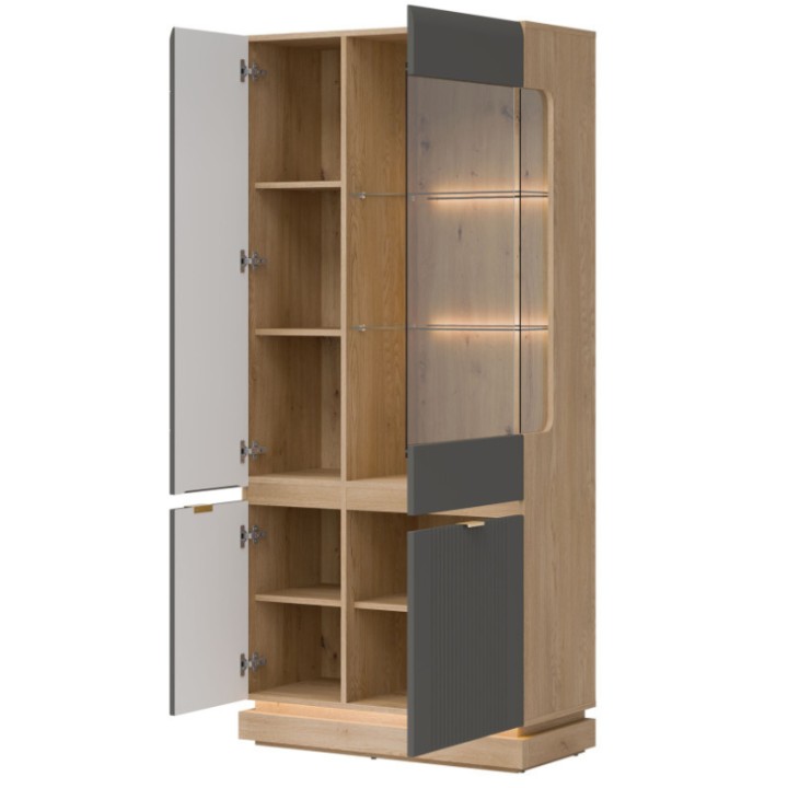 Milton Display Cabinet in Grey Oak - J&B Furniture