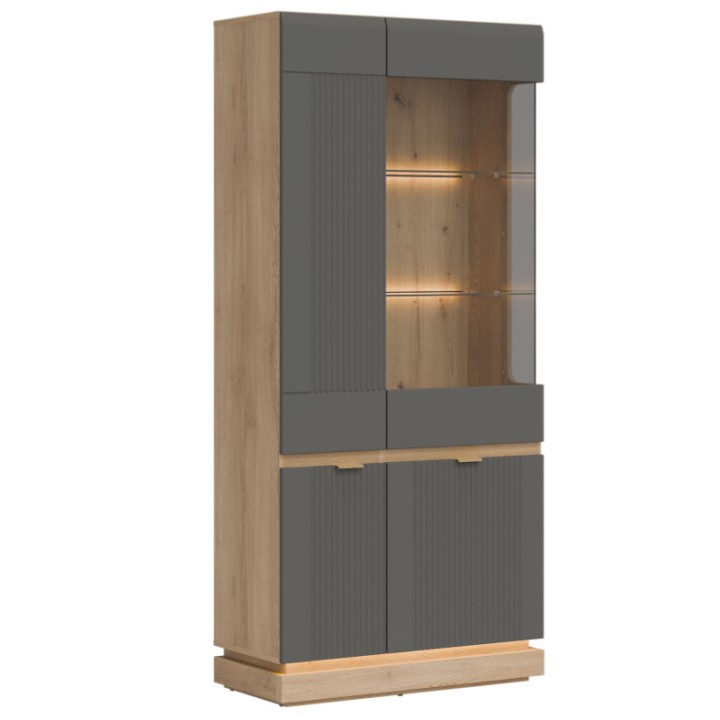 Milton Display Cabinet in Grey Oak - J&B Furniture