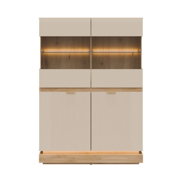 Milton Low Display Cabinet in Cashmere Oak - J&B Furniture