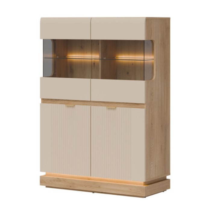 Milton Low Display Cabinet in Cashmere Oak - J&B Furniture