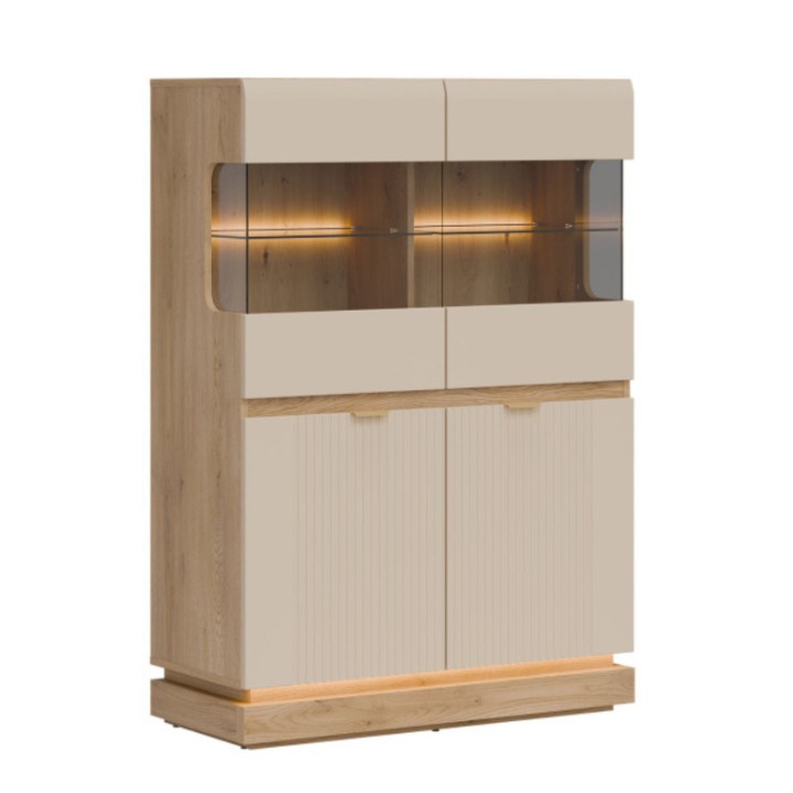 Milton Low Display Cabinet in Cashmere Oak - J&B Furniture
