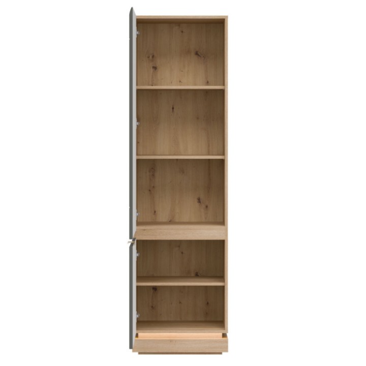 Milton Tall Cabinet in Grey Oak - J&B Furniture