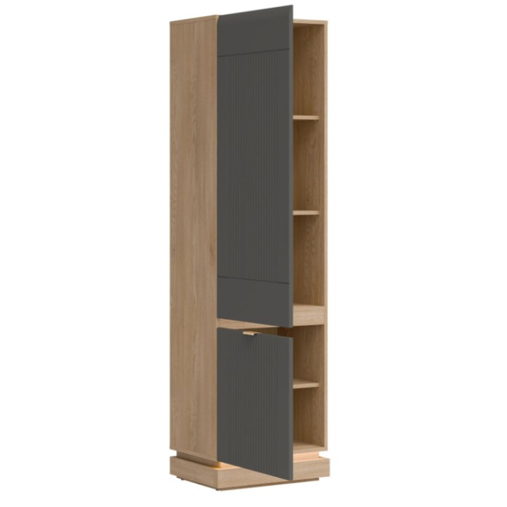 Milton Tall Cabinet in Grey Oak - J&B Furniture