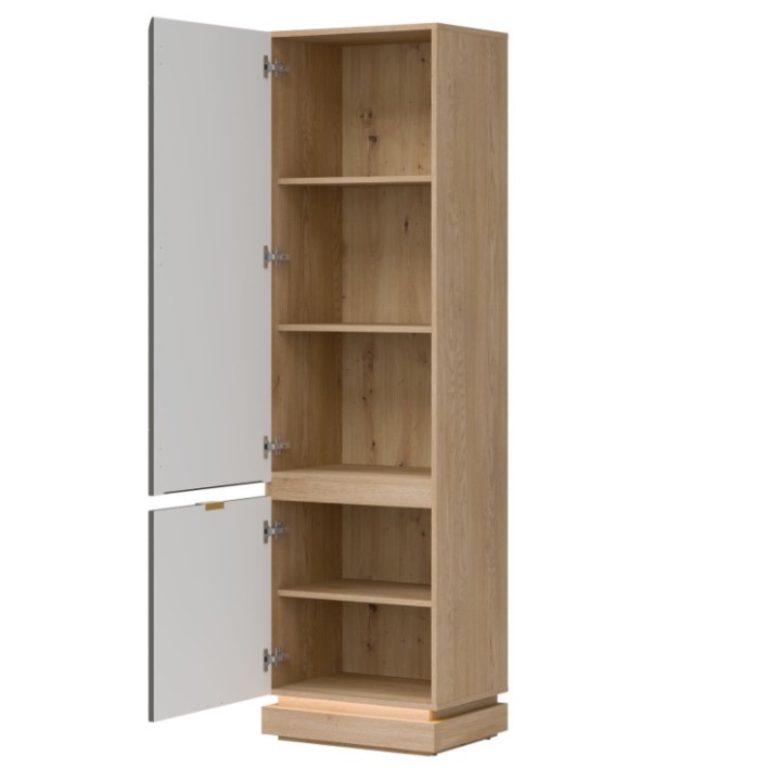 Milton Tall Cabinet in Grey Oak - J&B Furniture