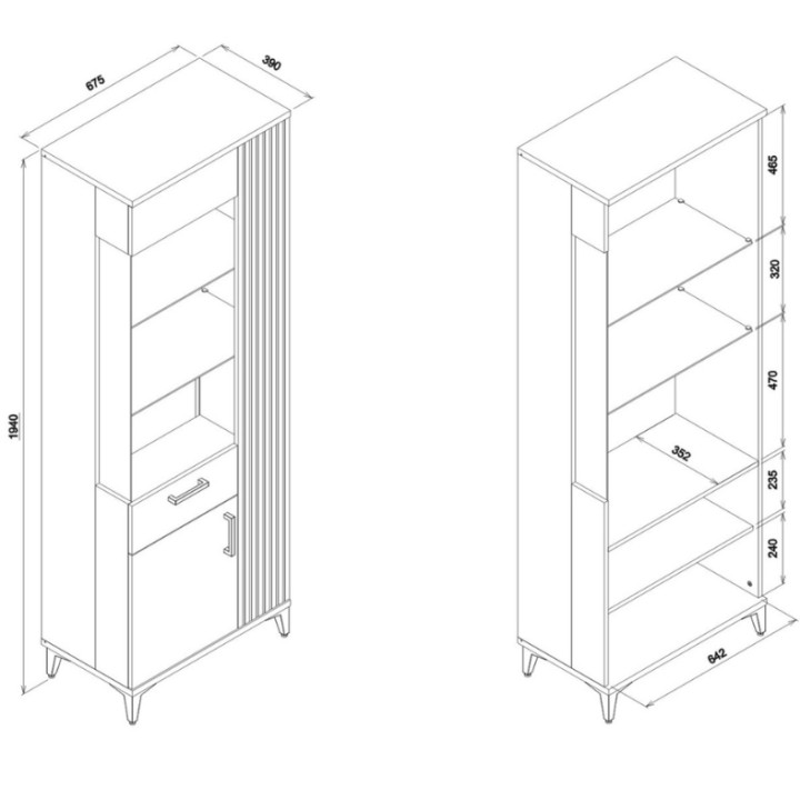 ARIS Display Cabinet | Modern Display Cabinets Ireland | J&B
