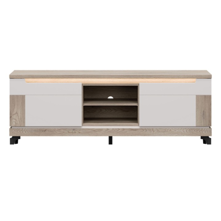 Modern White & Oak TV Stand | Aston TV Bench Ireland