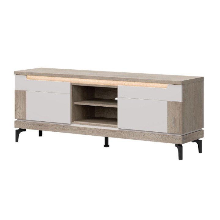 Modern White & Oak TV Stand | Aston TV Bench Ireland