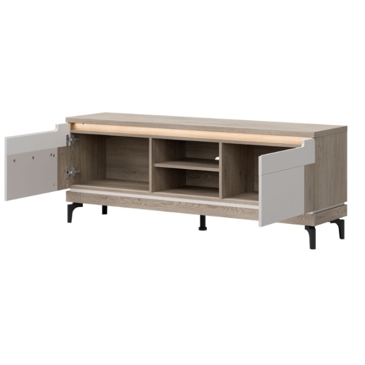 Modern White & Oak TV Stand | Aston TV Bench Ireland