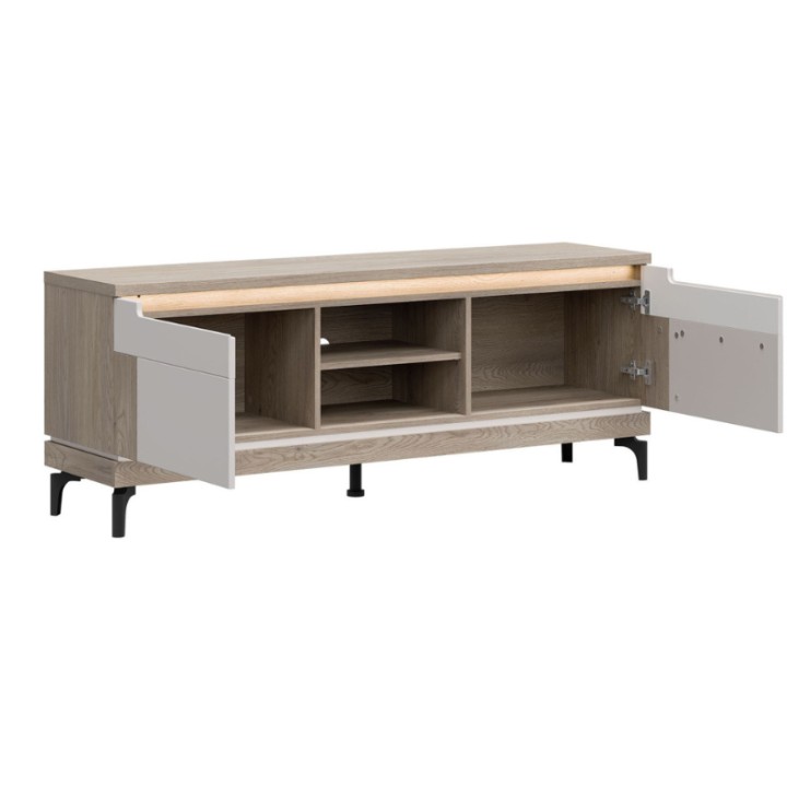 Modern White & Oak TV Stand | Aston TV Bench Ireland