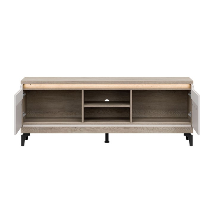 Modern White & Oak TV Stand | Aston TV Bench Ireland