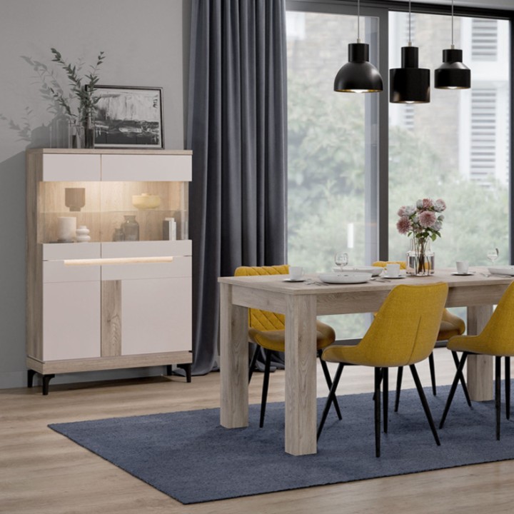 Modern White & Oak TV Stand | Aston TV Bench Ireland