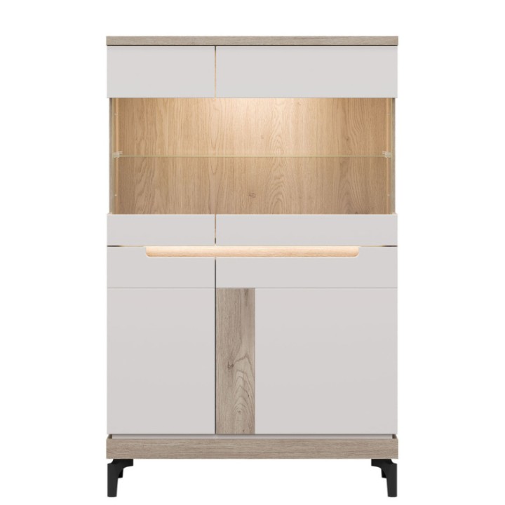 Oak Display Cabinet with Glass Doors | Modern Display Unit