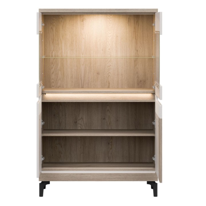 Oak Display Cabinet with Glass Doors | Modern Display Unit