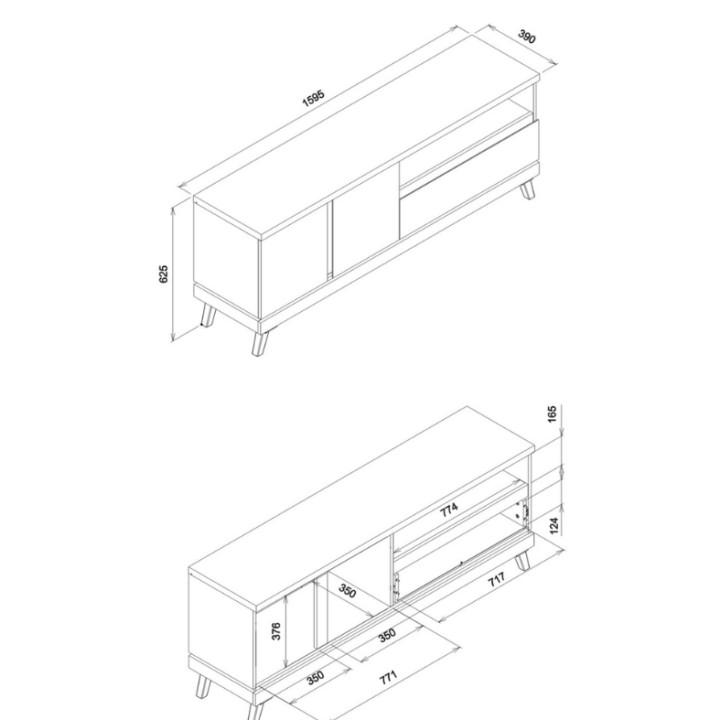 Modern Media Unit with Storage | Oak TV Unit Ireland