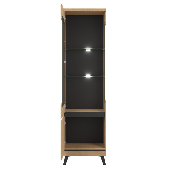 Slim Display Cabinet with Glass Doors | Modern Display Unit