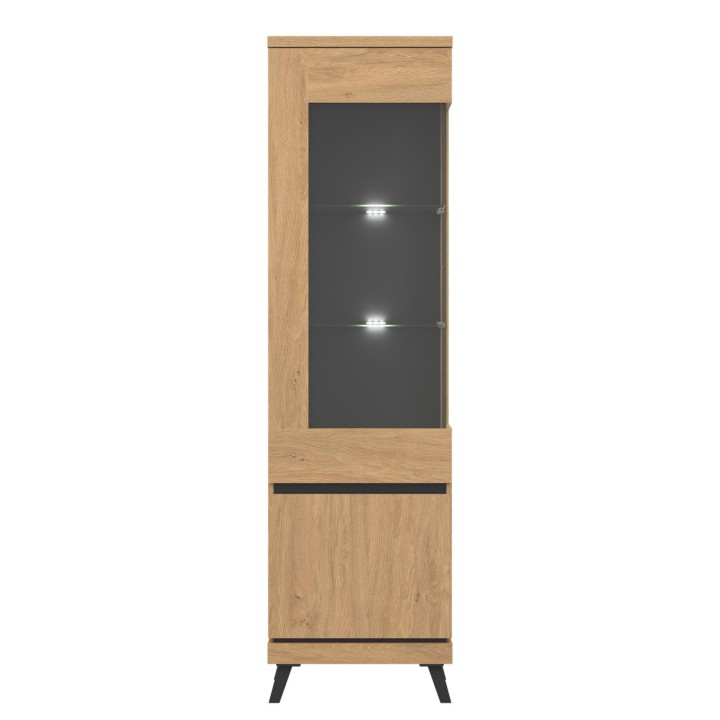 Slim Display Cabinet with Glass Doors | Modern Display Unit