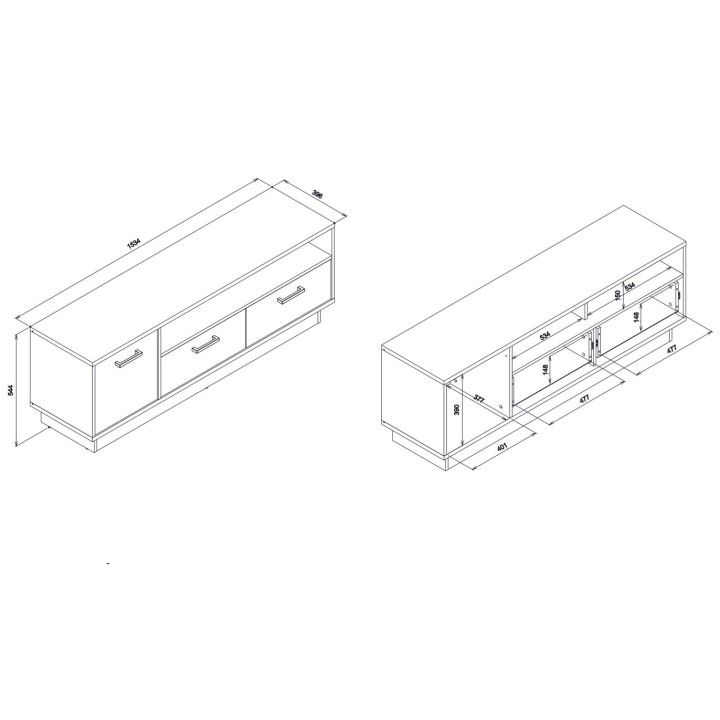 Colin TV Bench in White & Oak | Stylish TV Media Unit