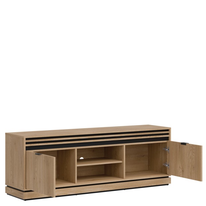 Ferro TV Bench in White & Oak | Modern TV Media Unit Ireland