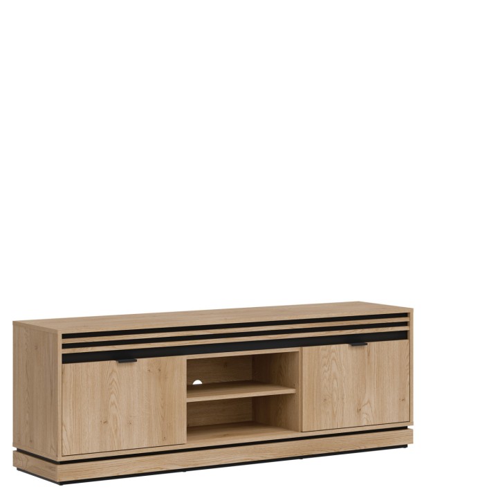 Ferro TV Bench in White & Oak | Modern TV Media Unit Ireland