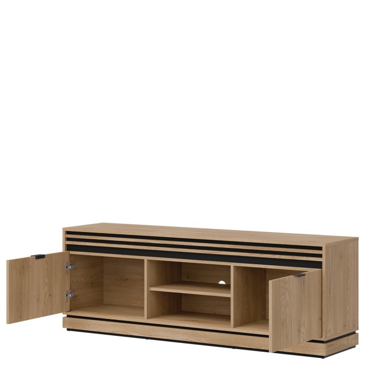 Ferro TV Bench in White & Oak | Modern TV Media Unit Ireland