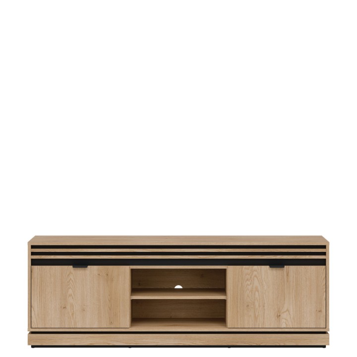 Ferro TV Bench in White & Oak | Modern TV Media Unit Ireland