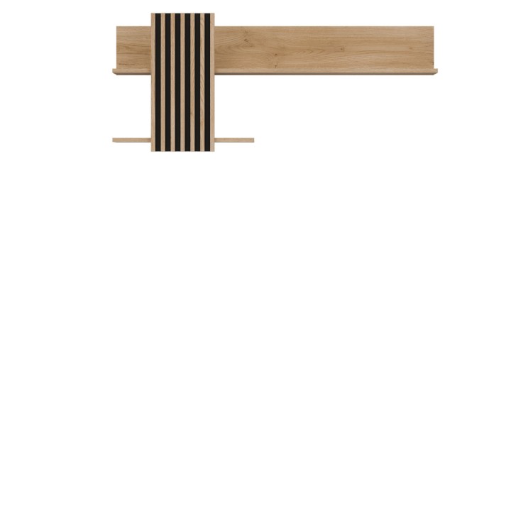 FERRO Wall Shelf in Oak & Black | Modern Decorative Shelf