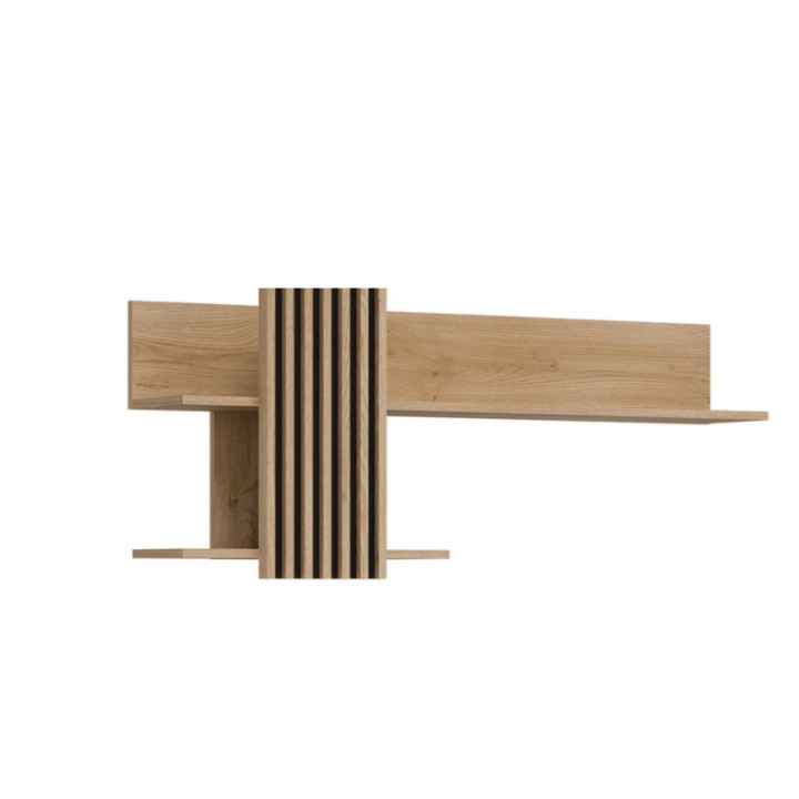 FERRO Wall Shelf in Oak & Black | Modern Decorative Shelf