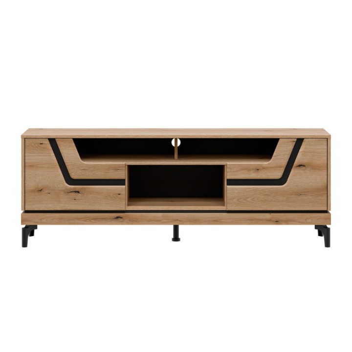 KRIS Oak TV Unit with Storage | Modern Media Stand Ireland