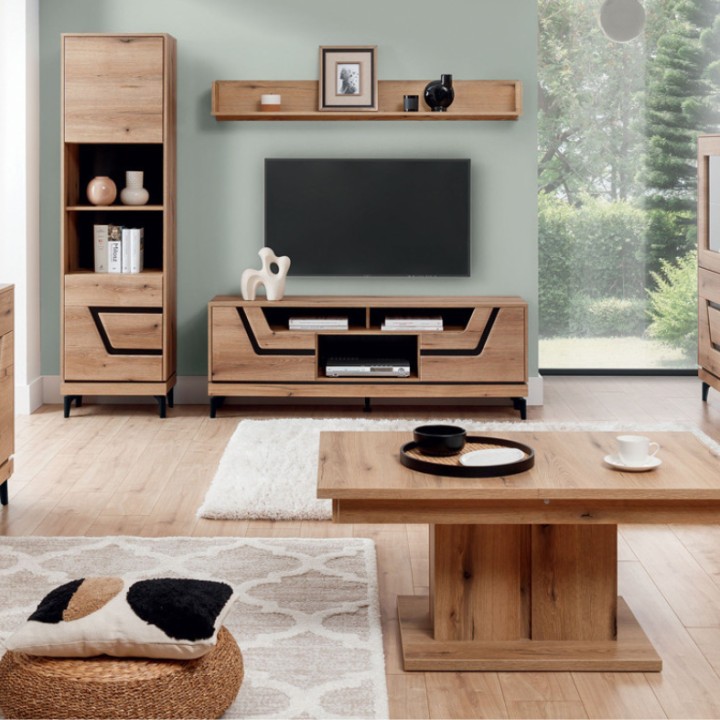 KRIS Oak TV Unit with Storage | Modern Media Stand Ireland