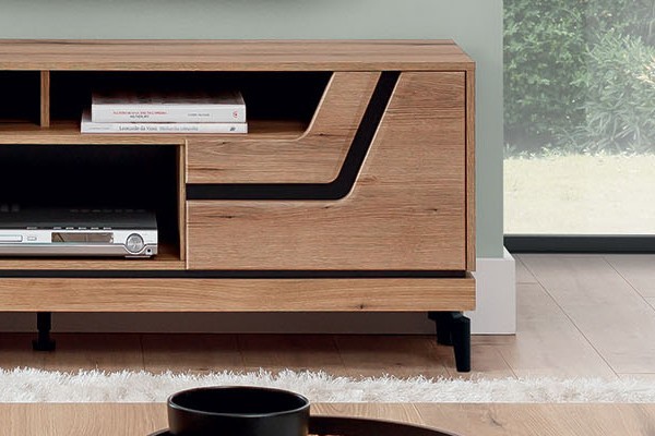 KRIS Oak TV Unit with Storage | Modern Media Stand Ireland
