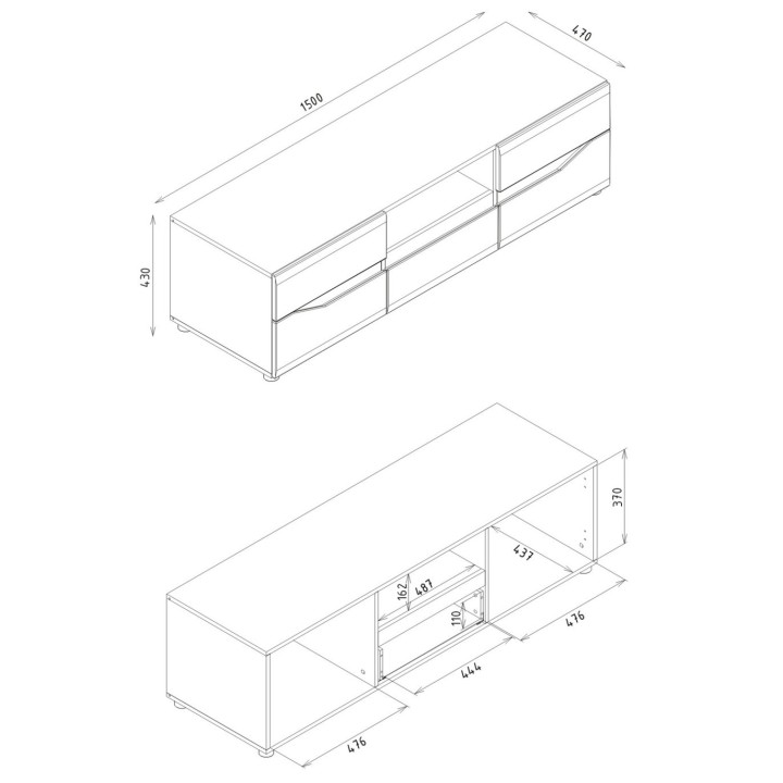 LIONEL Oak TV Unit with Storage | Modern Media Stand Ireland