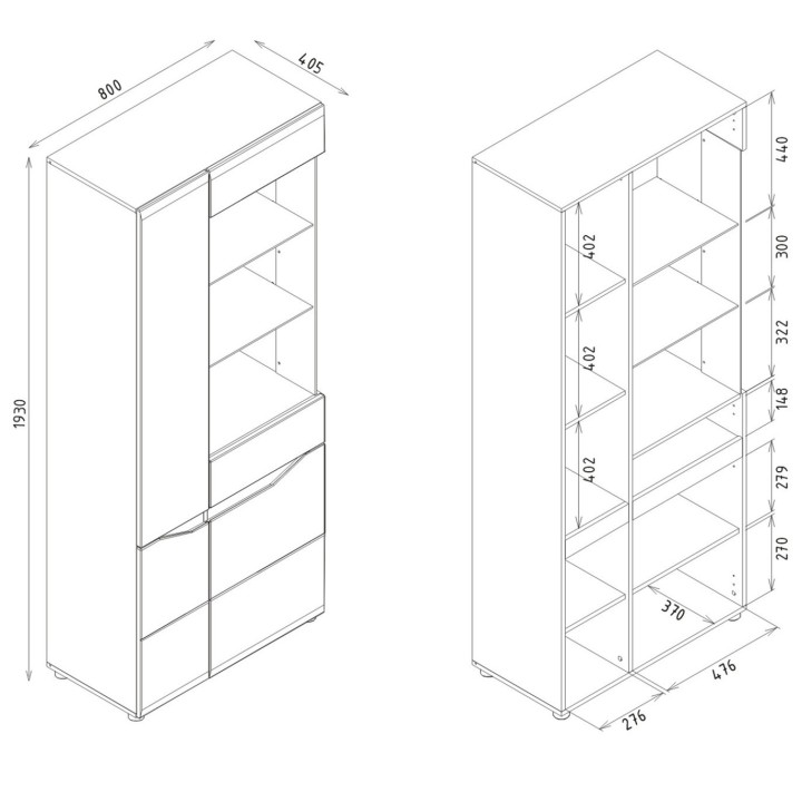 LIONEL Display Cabinet – Glass Door Display Unit Ireland