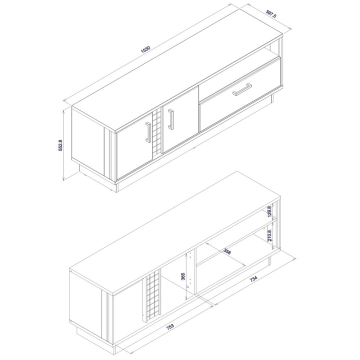 MARCO Oak TV Unit with Storage | Modern Media Stand Ireland