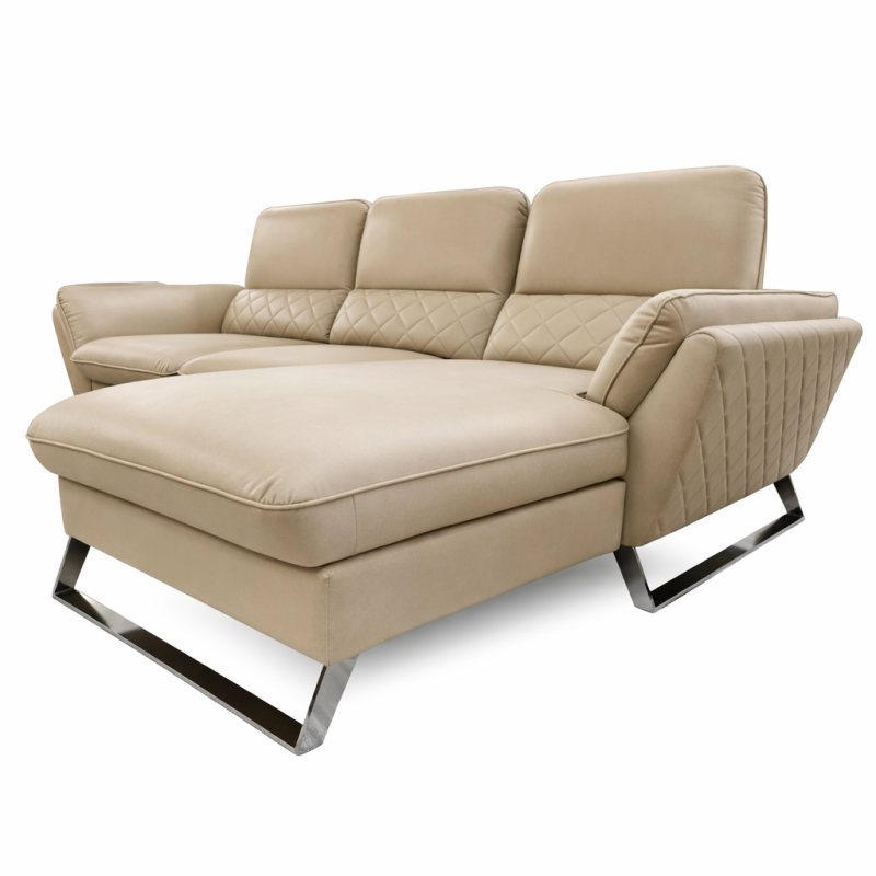 Corner Sofa Bed With Storage in Beige