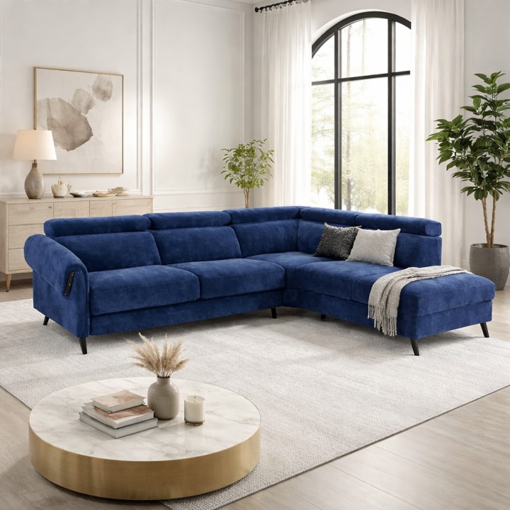 Corner Sofa Bed in Blue| Bespoke Sofas Limerick & Ireland