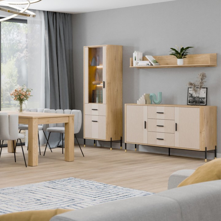 Modern Bedside Table with Drawers – Dante Cashmere & Oak