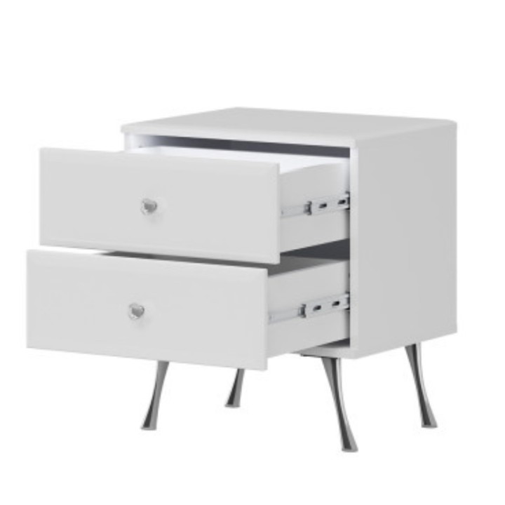 Luxor Bedside Table Crystal Handle - J&B Furniture