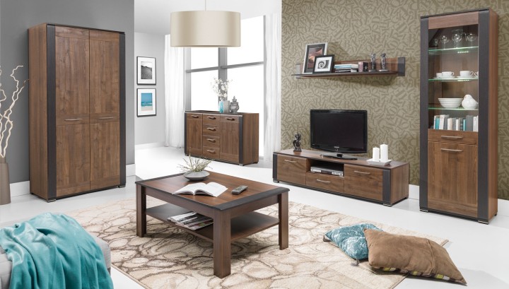 NAOMI TV Unit walnut| Modern TV Unit with Storage