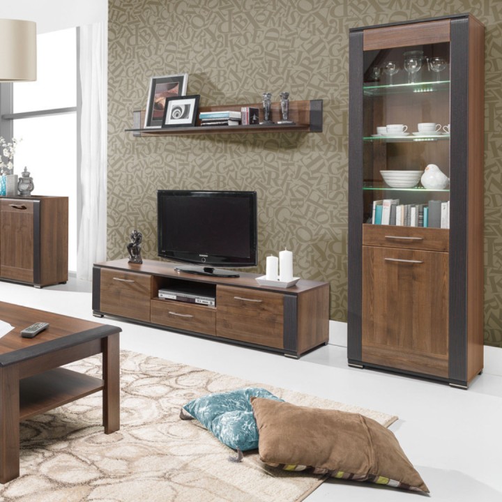 NAOMI TV Unit walnut| Modern TV Unit with Storage