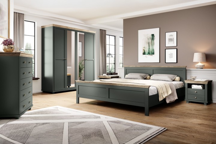 Eva Double Bed 4ft6 Green & Oak | Beds Limerick | J&B